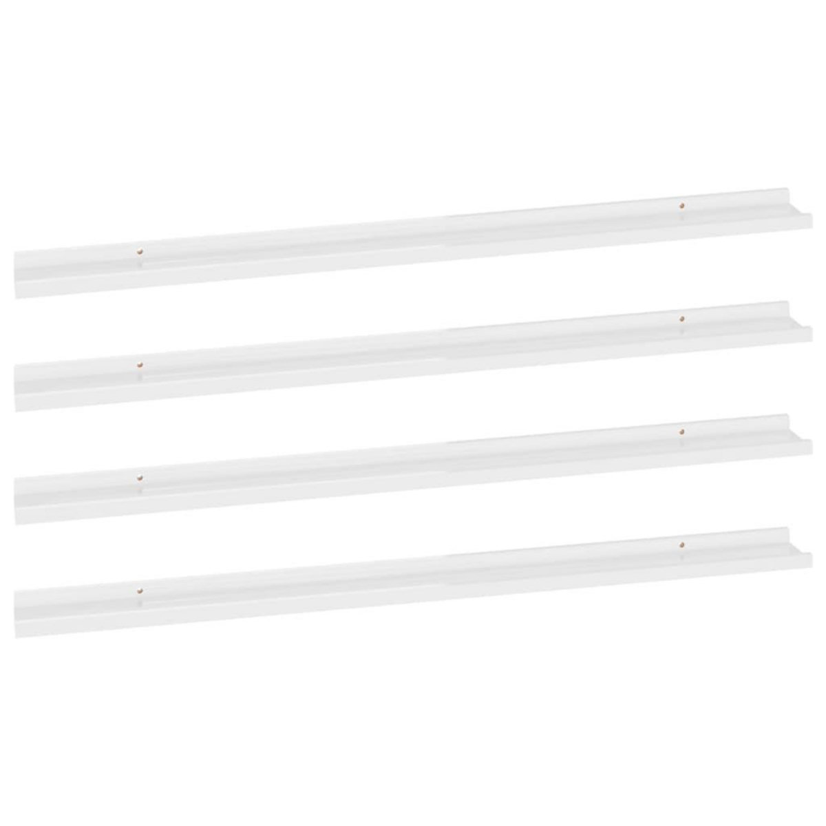 VIDAXL Etageres murales 4 pcs Blanc brillant 115x9x3 cm