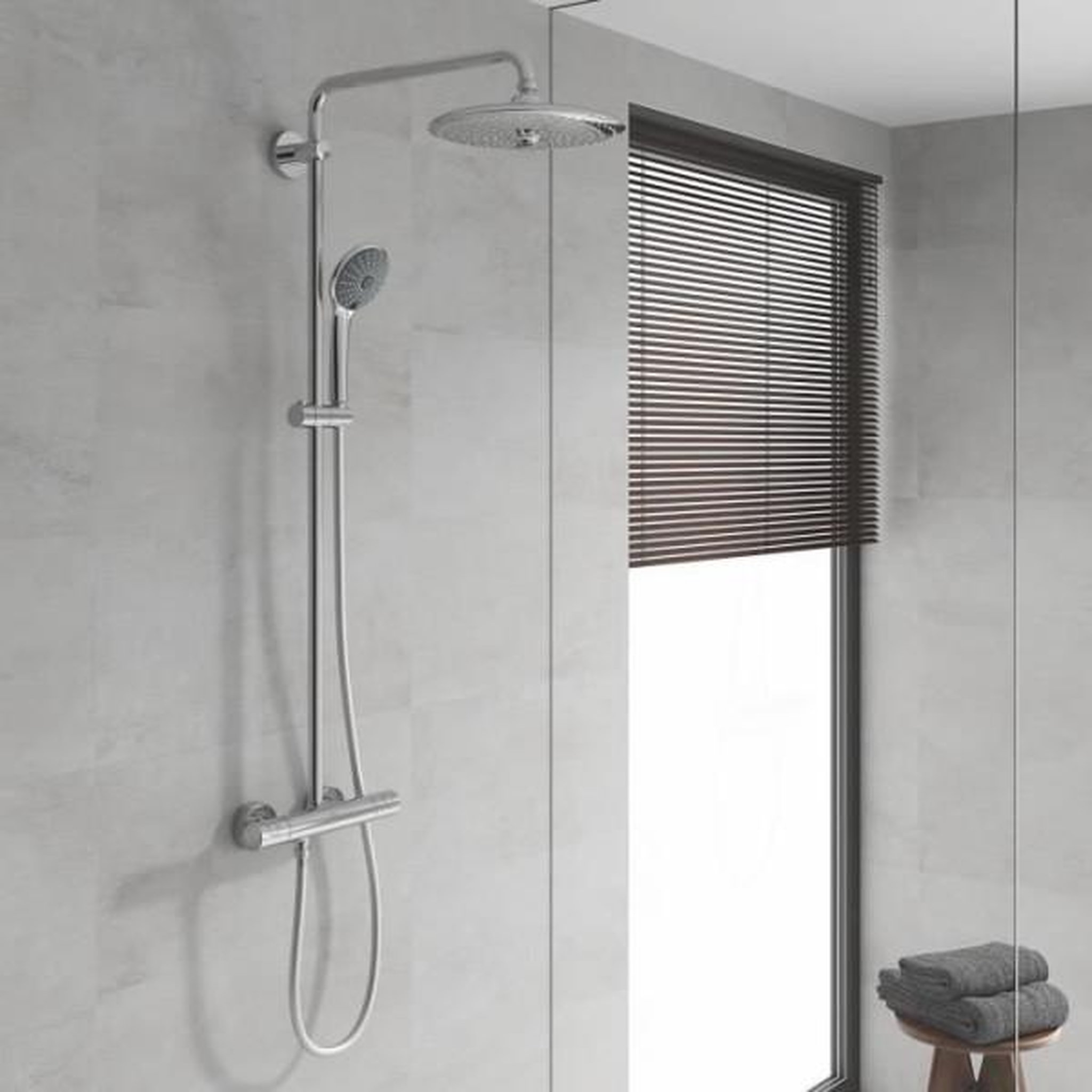 Voir la diapositive 2 : Grohe Douchette 3 jets - GROHE - Vitalio Joy 110 Massage - Chromé - Economie d'eau