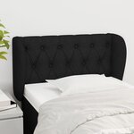 VIDAXL Tete de lit avec oreilles Noir 83x23x78/88 cm Tissu