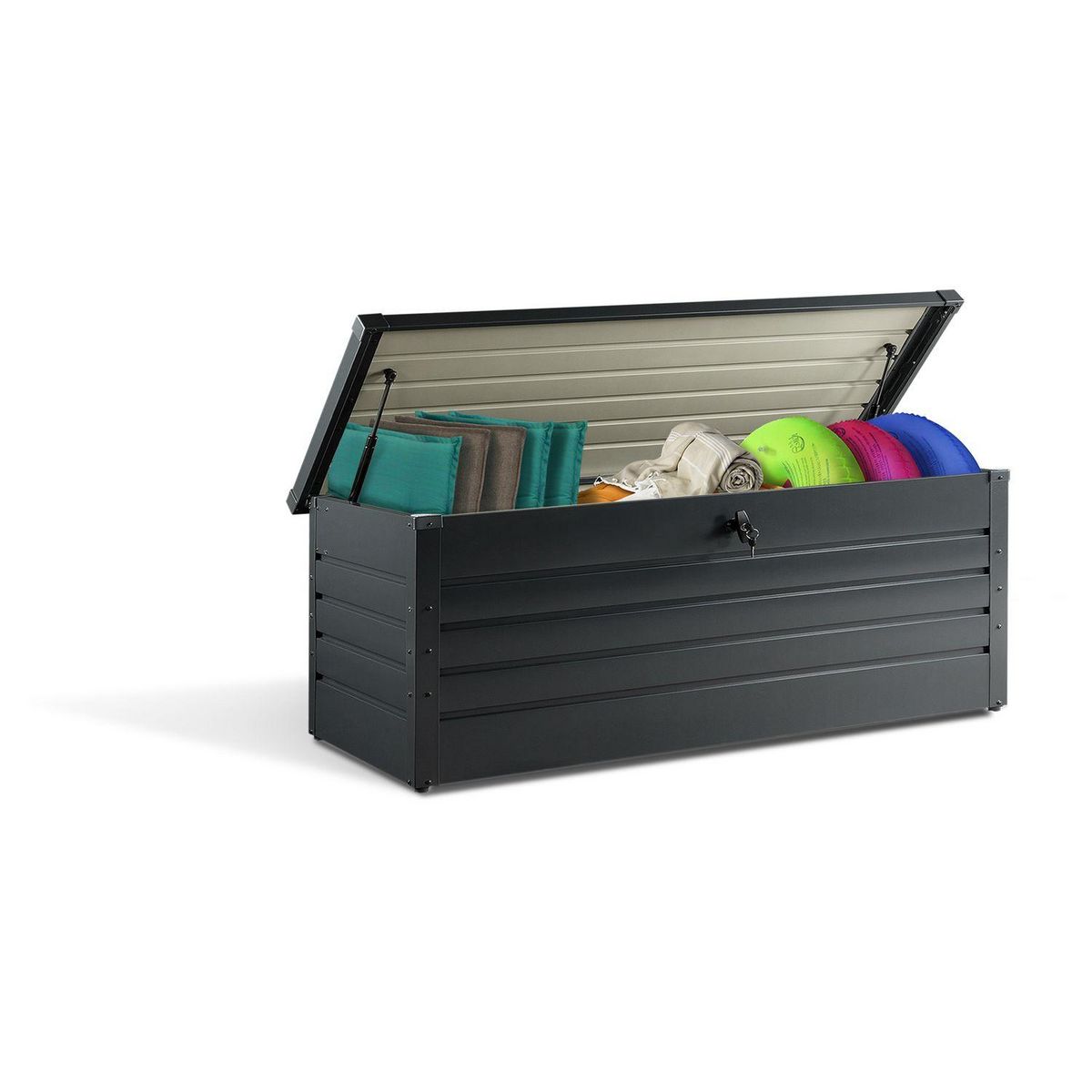 Jardikt Coffre de rangement jardin métal - Anthracite - 600L