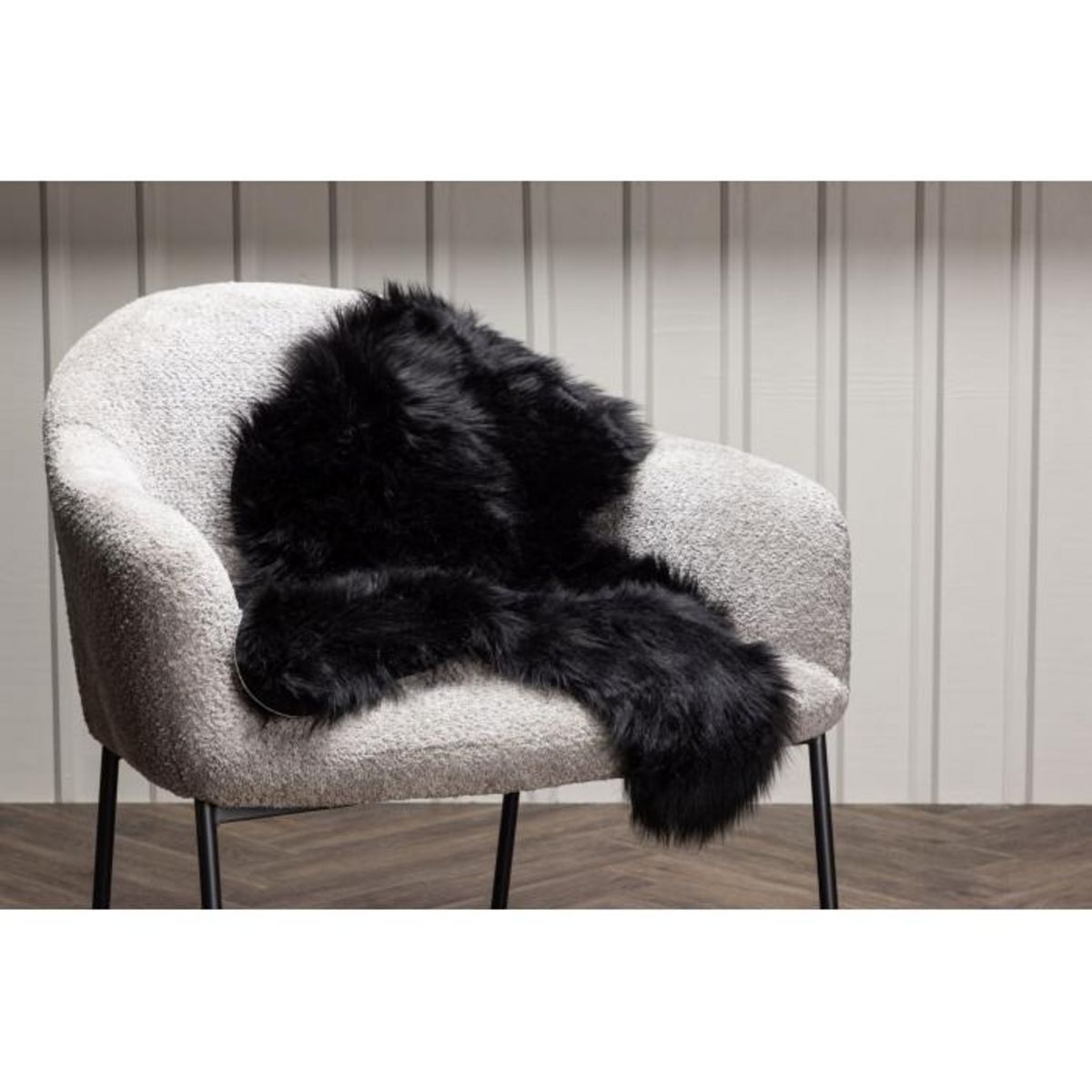 Paris Prix Tapis Imitation Fourrure  Katy  60x90cm Noir