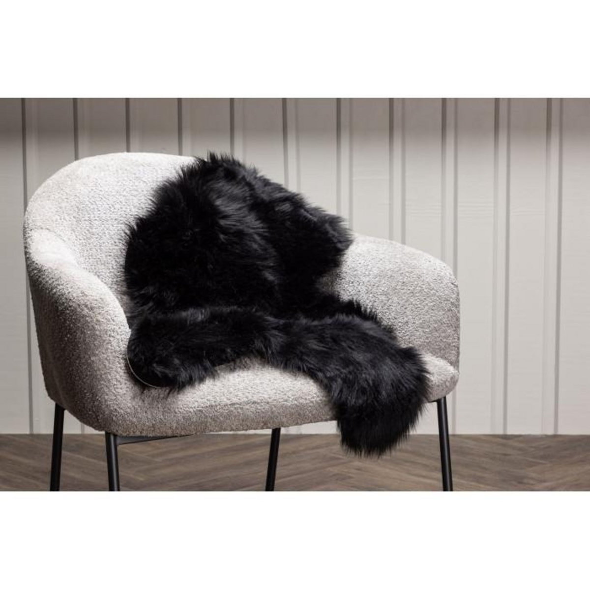 Paris Prix Tapis Imitation Fourrure  Katy  60x90cm Noir