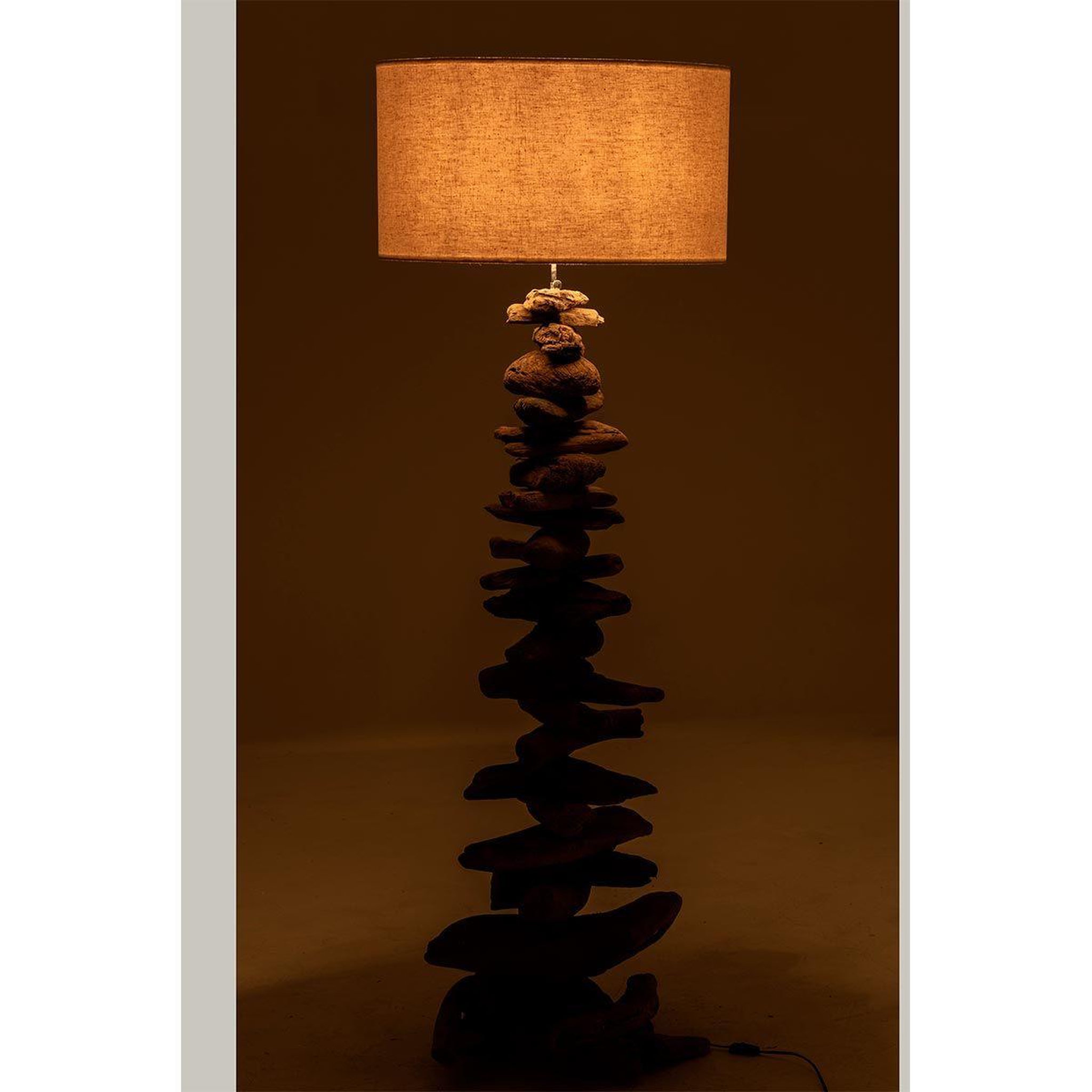 Voir la diapositive 3 : J-LINE Lampadaire design  bois flotté  170cm naturel