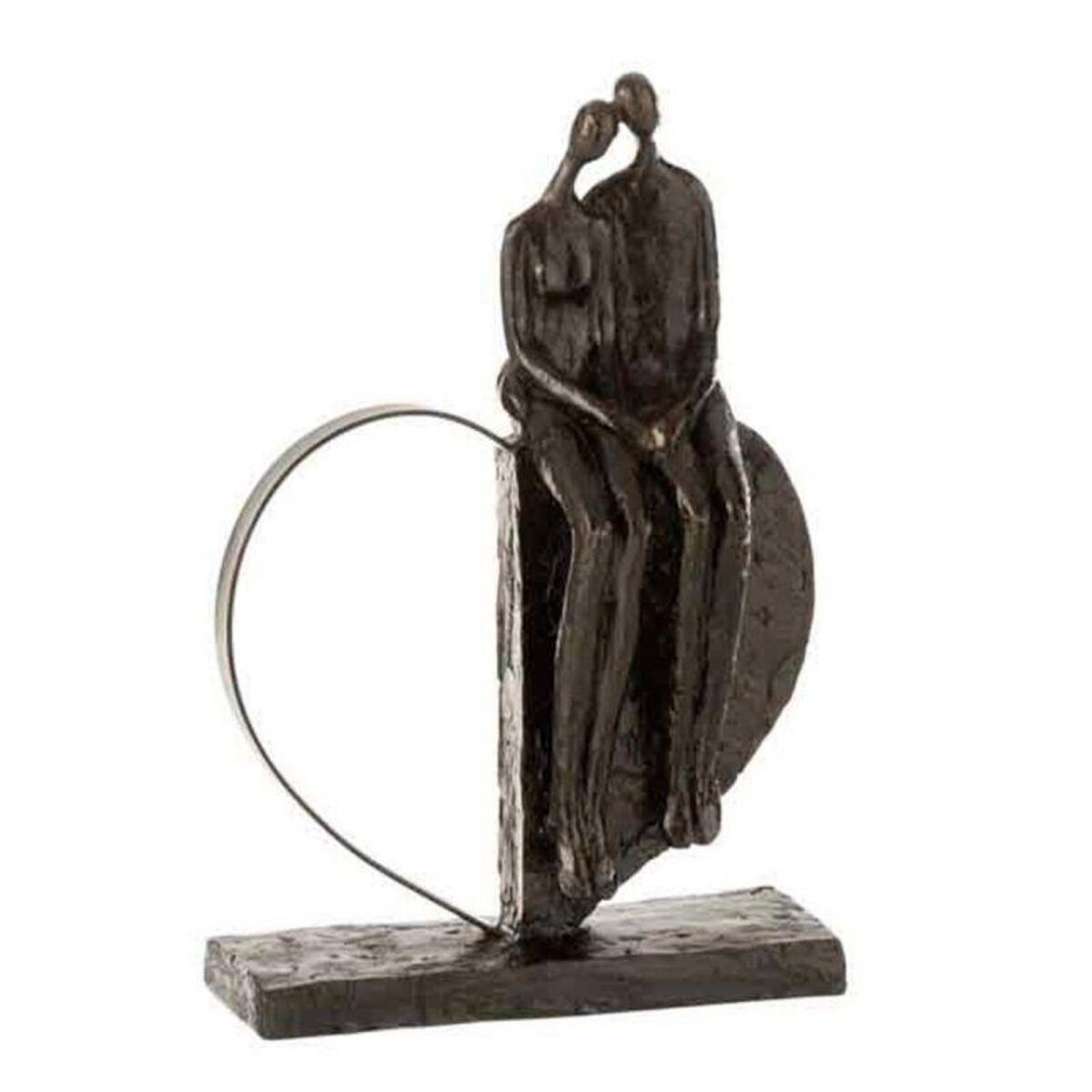 Paris Prix Statuette Déco  Couple sur Cœur  31cm Marron