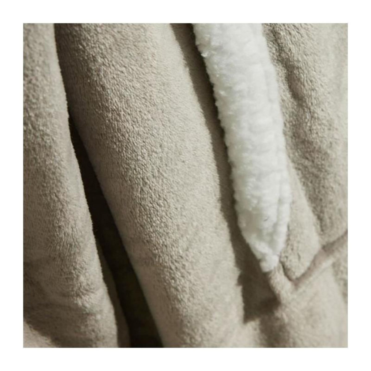 Today Sweat plaid polaire - TODAY - Manches longues et poche - 70 x 87 cm - Beige