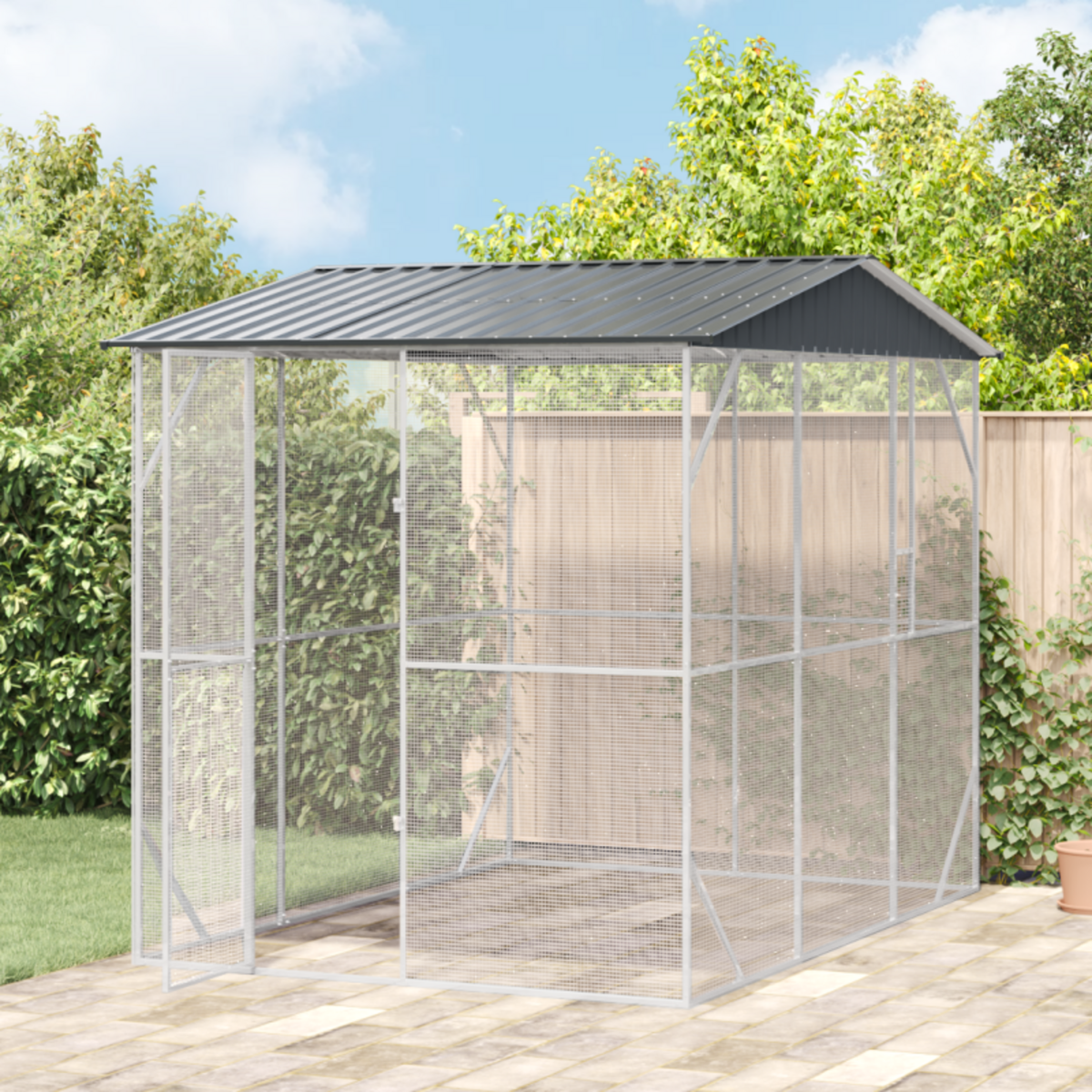 VIDAXL Aviary pour Oiseaux Anthracite 310x227x247 cm Acier