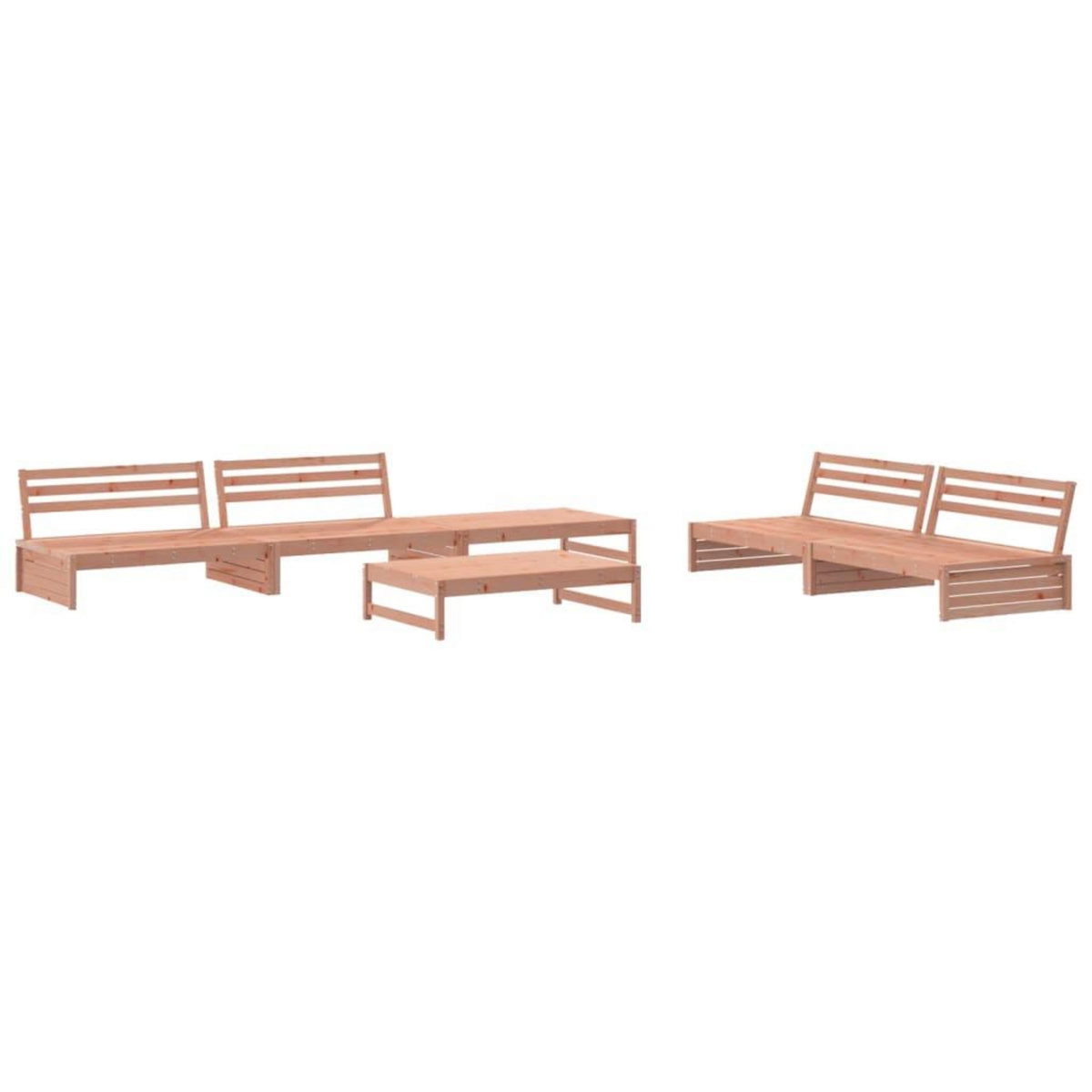 VIDAXL Salon de jardin 6 pcs bois massif douglas