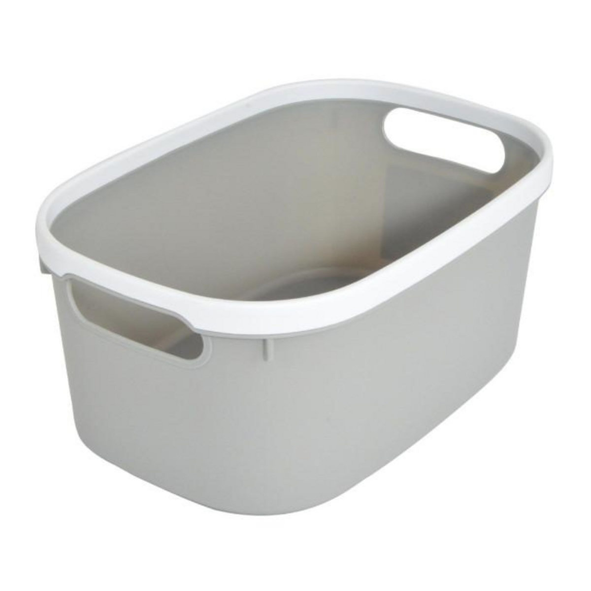 Paris Prix Panière de Rangement Bicolore  Poignées  30cm Gris