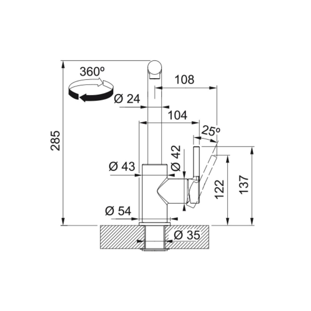 franke Mitigeur avec douchette noir mat - 388565