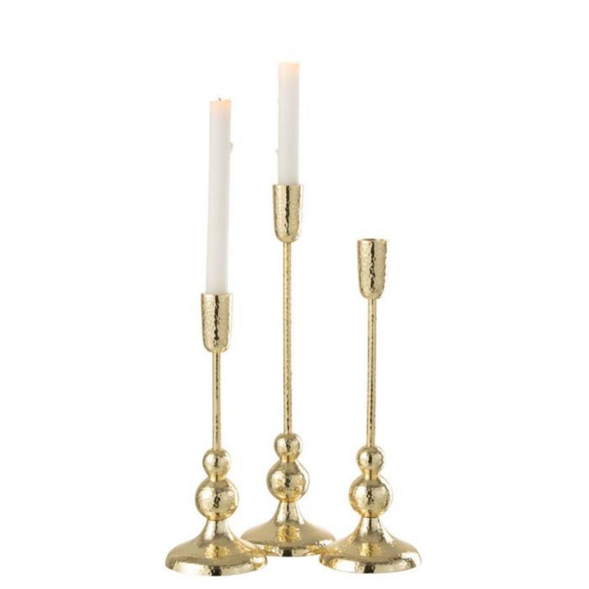 Paris Prix Lot de 3 Chandeliers Design Martelé  Grane  38cm Or