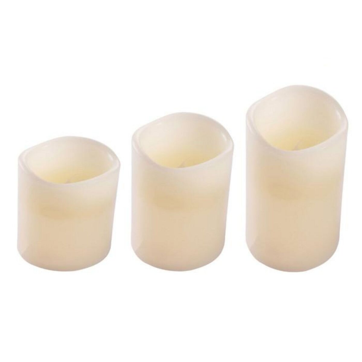 Paris Prix Lot de 3 Bougies Pilier  LED  15cm Ivoire