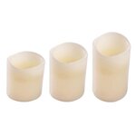 Paris Prix Lot de 3 Bougies Pilier  LED  15cm Ivoire