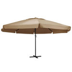VIDAXL Parasol de jardin avec mat en aluminium 600 cm taupe