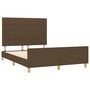 Voir la diapositive 4 : VIDAXL Cadre de lit sans matelas marron fonce 140x200 cm tissu