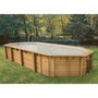 Voir la diapositive 1 : Piscine bois Océa  470X860 - H130cm - Liner Beige Bâche à bulles bordée - 470x860 cm
