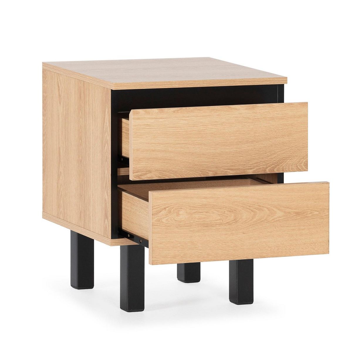 VS VENTA-STOCK Table de chevet Molina 2 tiroirs couleur chêne