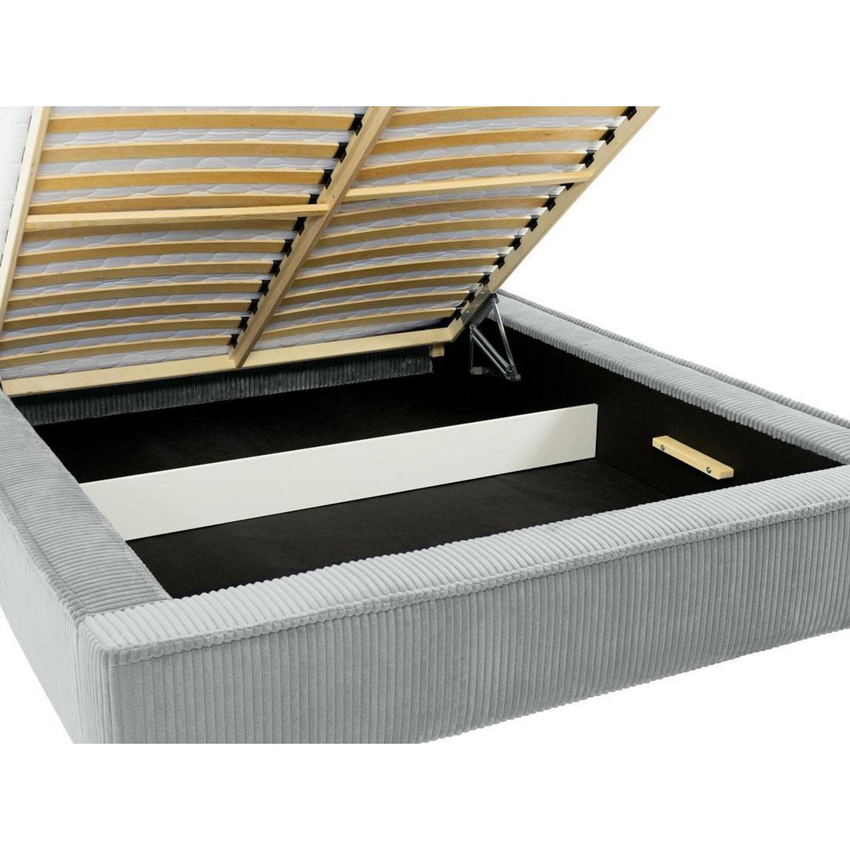 BEST MOBILIER Swan - lit coffre - 180x200 cm - sommier inclus - en velours côtelé grosses côtes