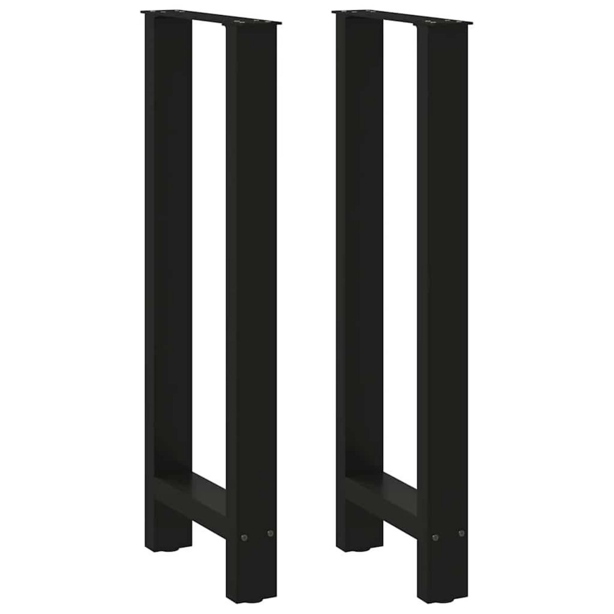 VIDAXL Pieds de table basse noir 2 pcs 50x(100-101) cm acier