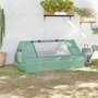 Voir la diapositive 4 : OUTSUNNY Mini serre de jardin 180 x 140 x 80 cm toit 2 pans 2 fenêtres acier PE haute densité 140 g/m² vert