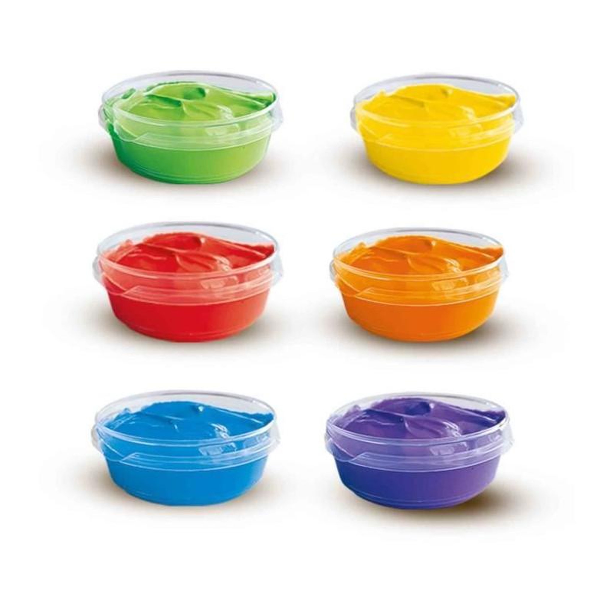 Voir la diapositive 2 : SES Creative Peinture au doigt 6 couleurs x 45ml - SES CREATIVE - Intensité des couleurs et facilité de lavage.