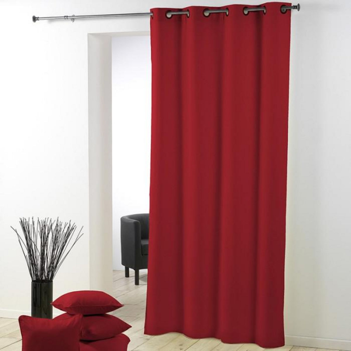 Paris Prix Rideau à Oeillets  Essentiel II  140x260cm Rouge