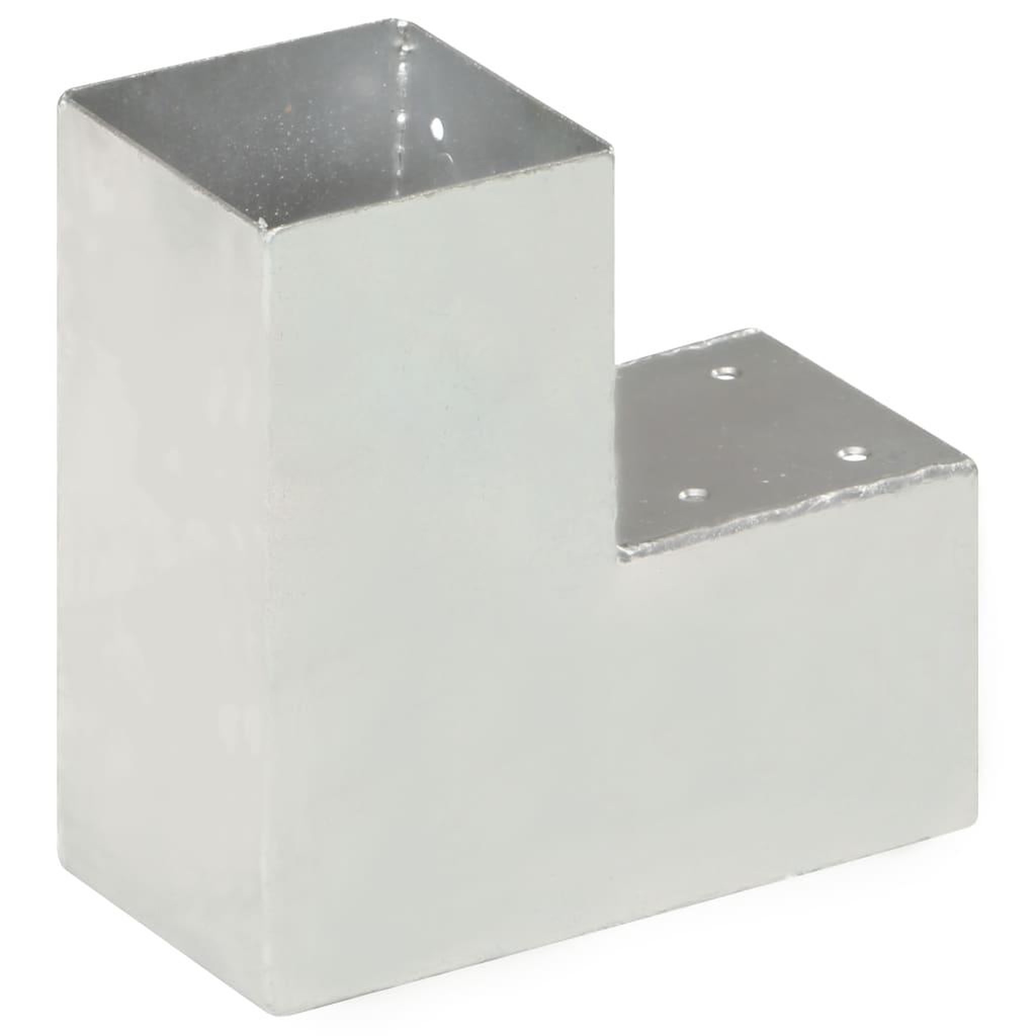 Voir la diapositive 4 : VIDAXL Connecteurs de poteau 4 pcs Forme en L Metal galvanise 91x91 mm