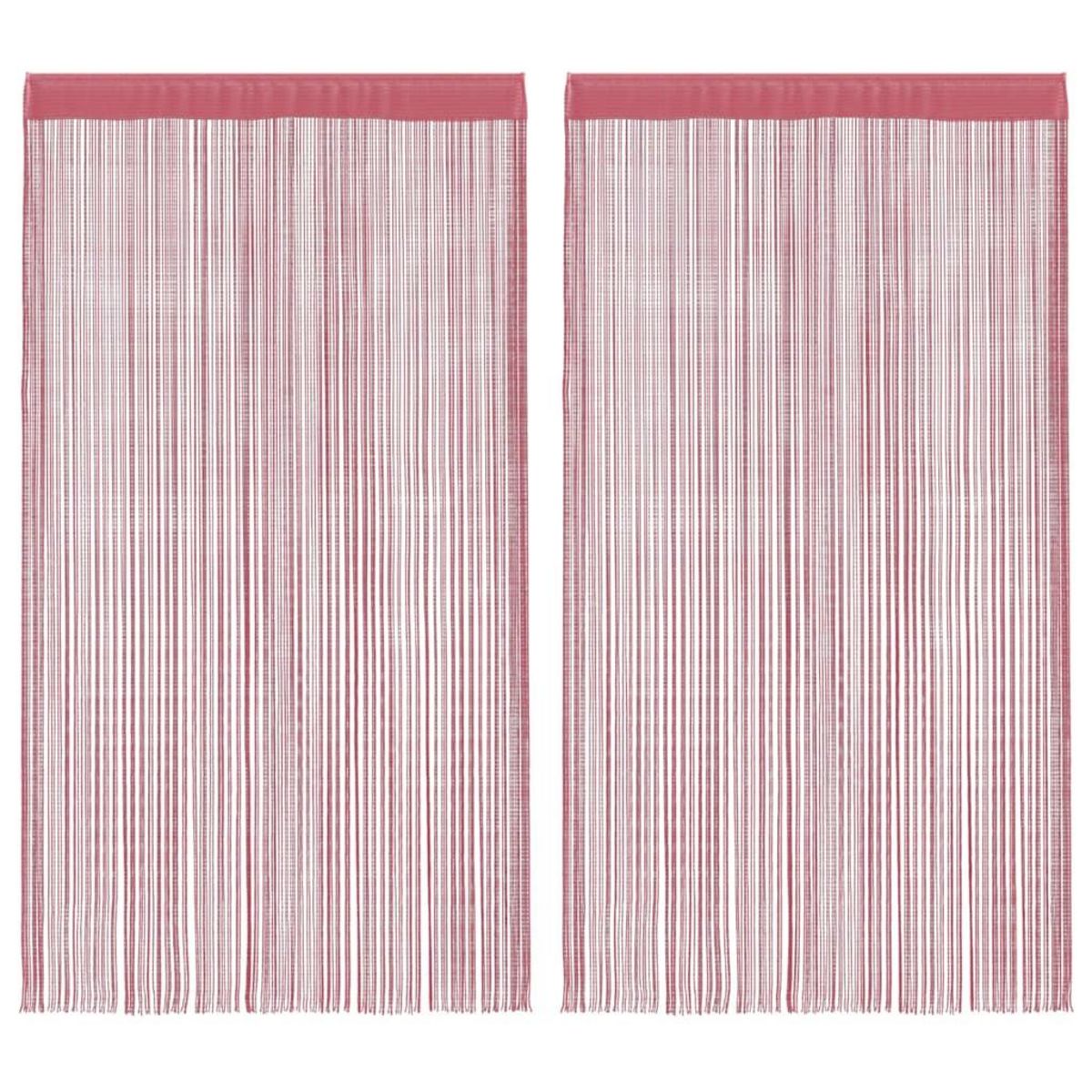 VIDAXL Rideaux a fils 2 pcs rose 100x250 cm