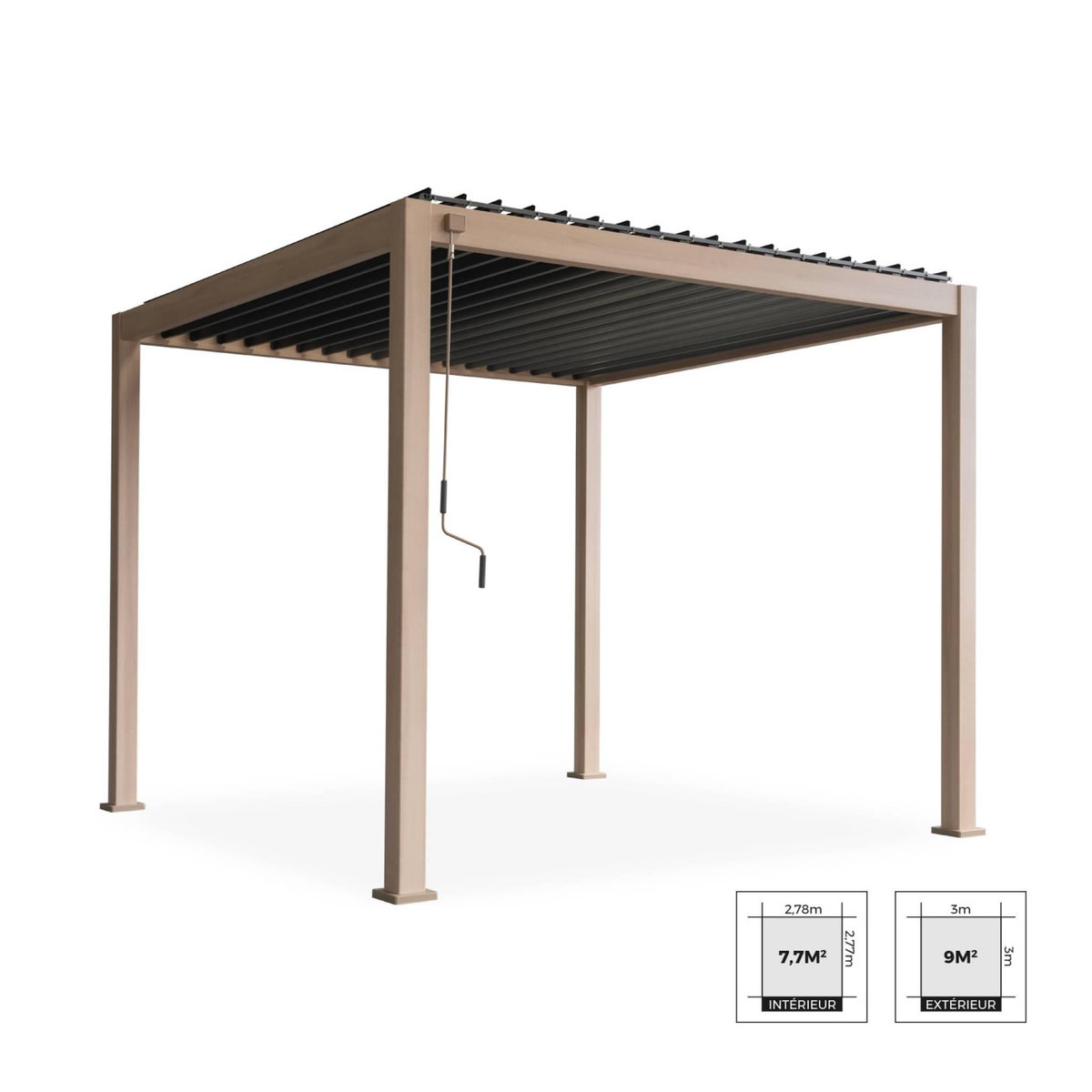 SWEEEK Pergola bioclimatique aluminium lames orientables 3x3m V2 Triomphe