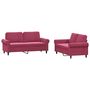 Voir la diapositive 2 : VIDAXL Ensemble de canapes 2 pcs avec coussins Rouge bordeaux Velours