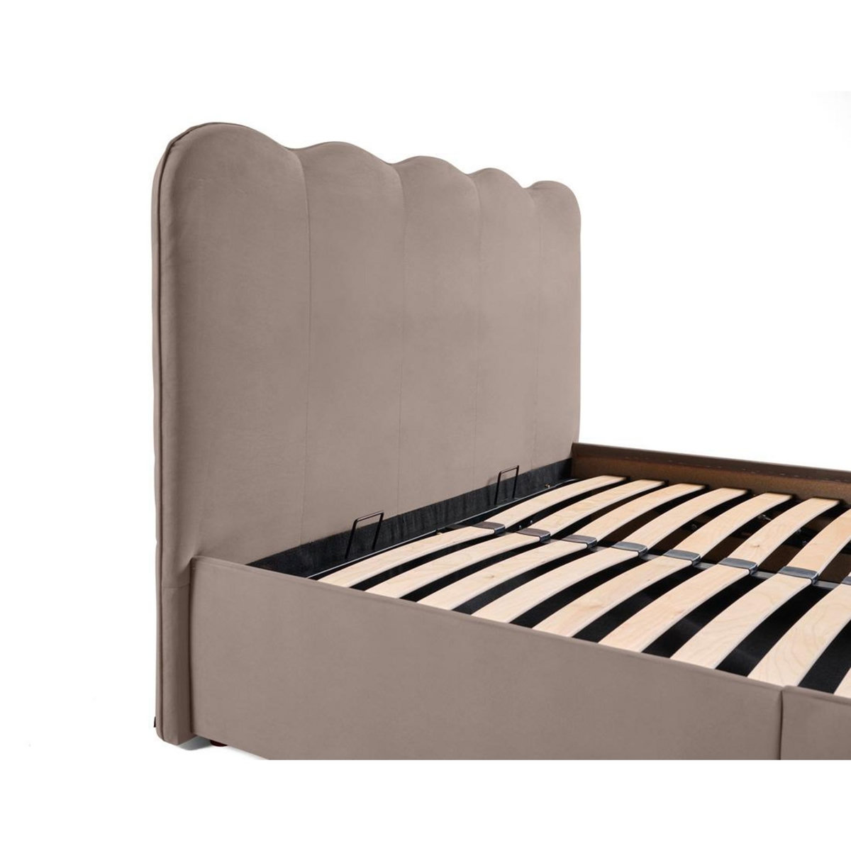 BEST MOBILIER Kahlo - lit coffre - 140x190 - en velours - sommier inclus