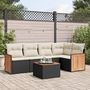 Voir la diapositive 1 : VIDAXL Salon de jardin 6 pcs avec coussins noir resine tressee