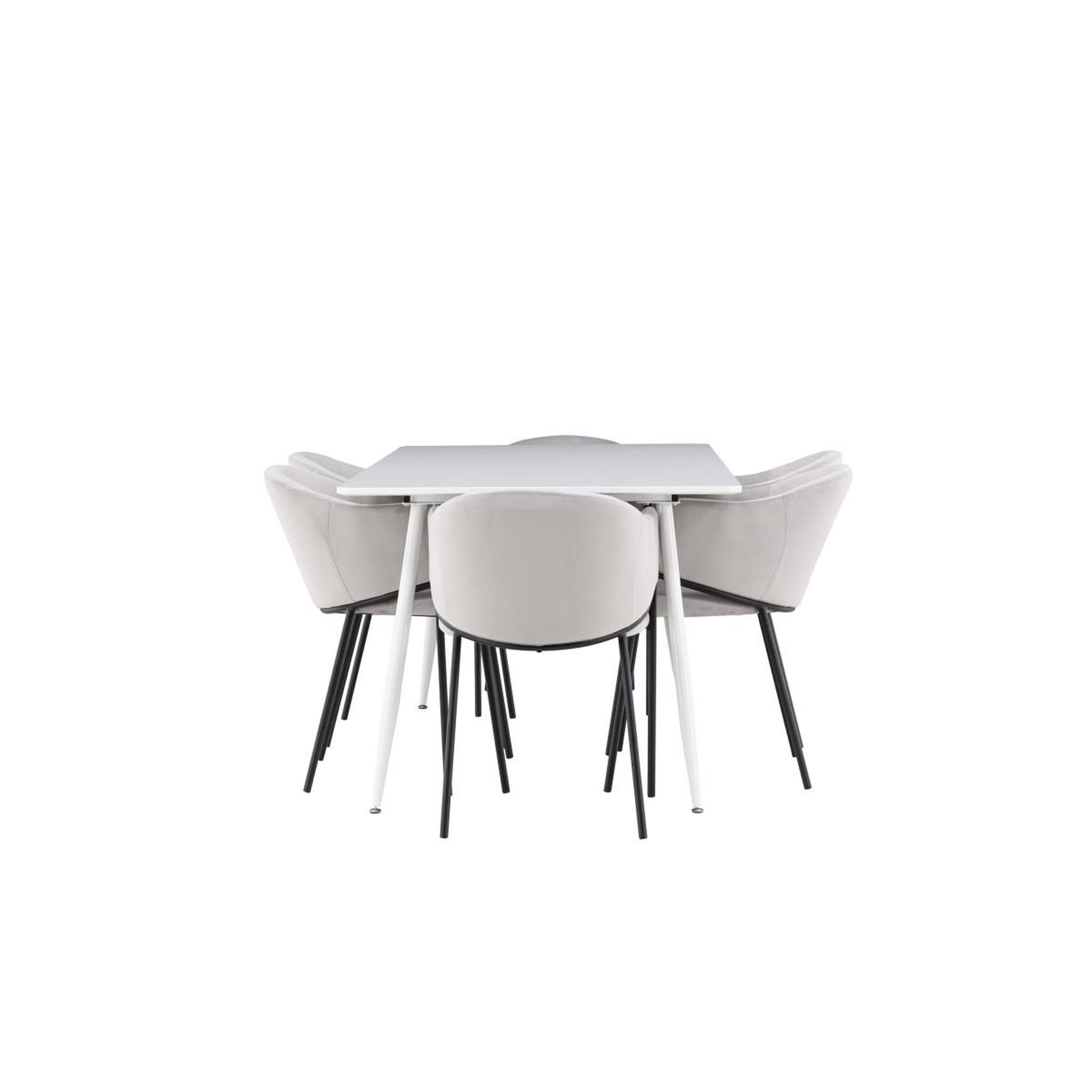 Voir la diapositive 4 : Paris Prix Ensemble table à manger & 6 chaises  evelina & silar  180cm blanc & gris