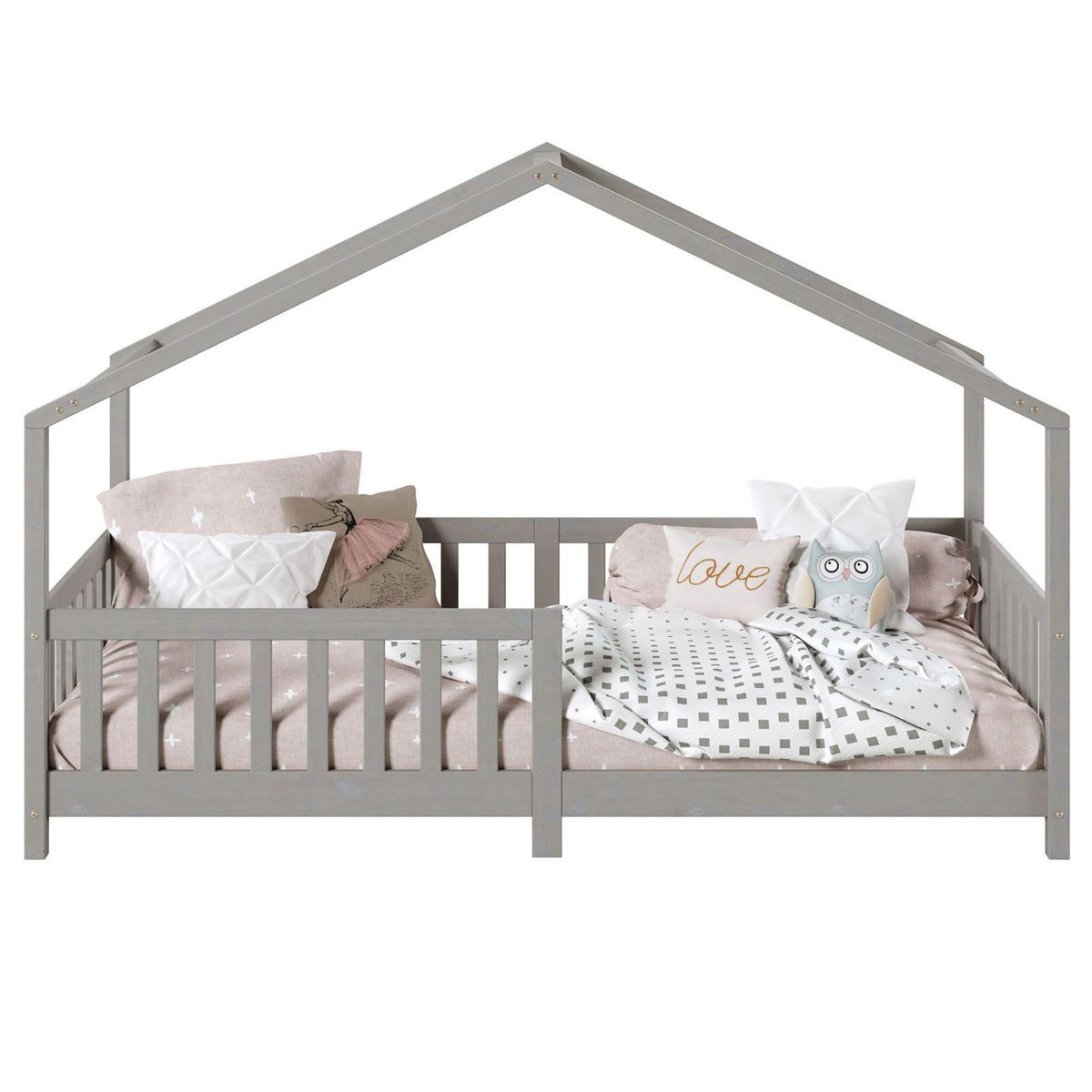 IDIMEX Lit cabane LISAN 90 x 200 cm, en pin massif