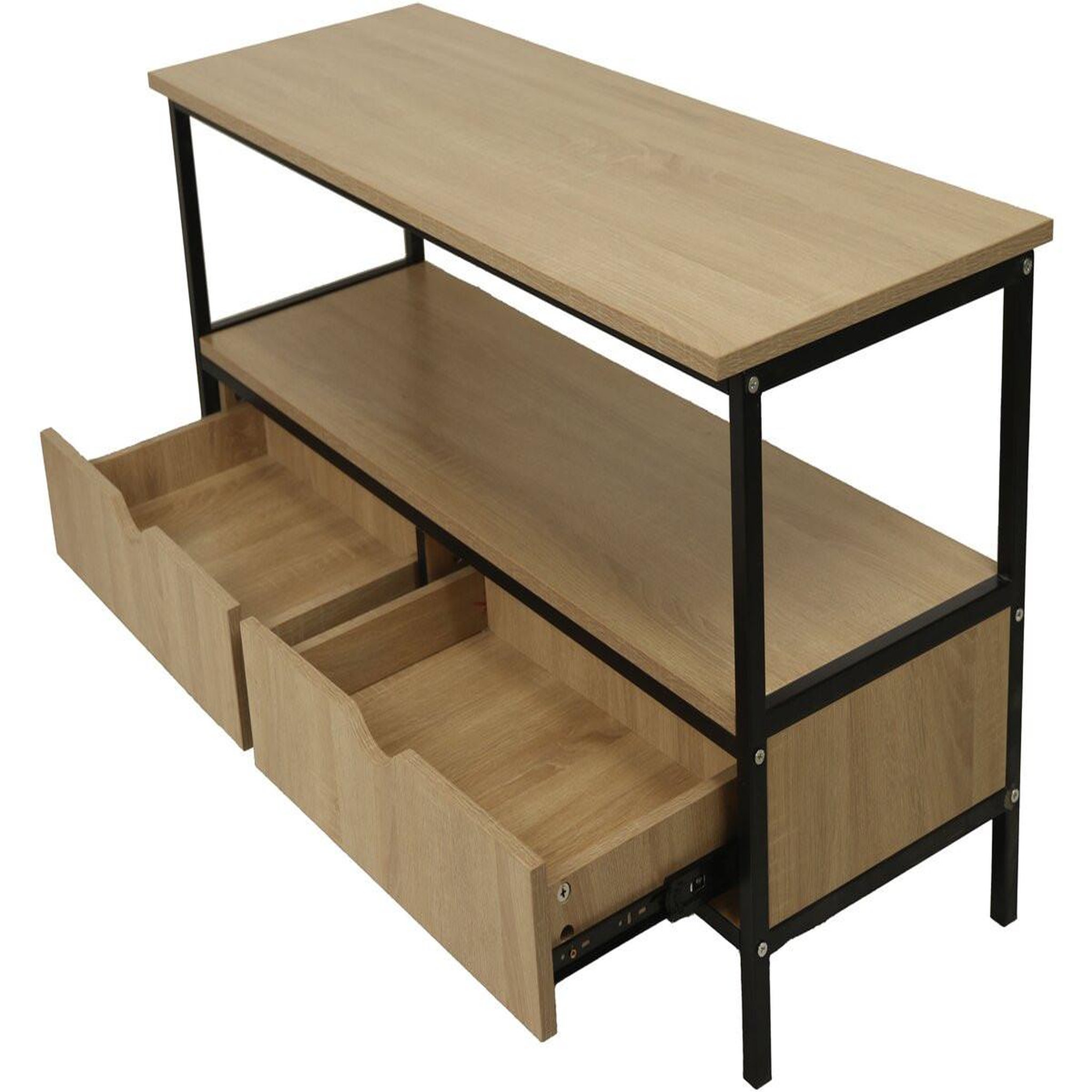 Voir la diapositive 4 : Habitat et Jardin Meuble tv avec tiroir style industriel  detroit  - 113 x 40 x 55 cm - beige
