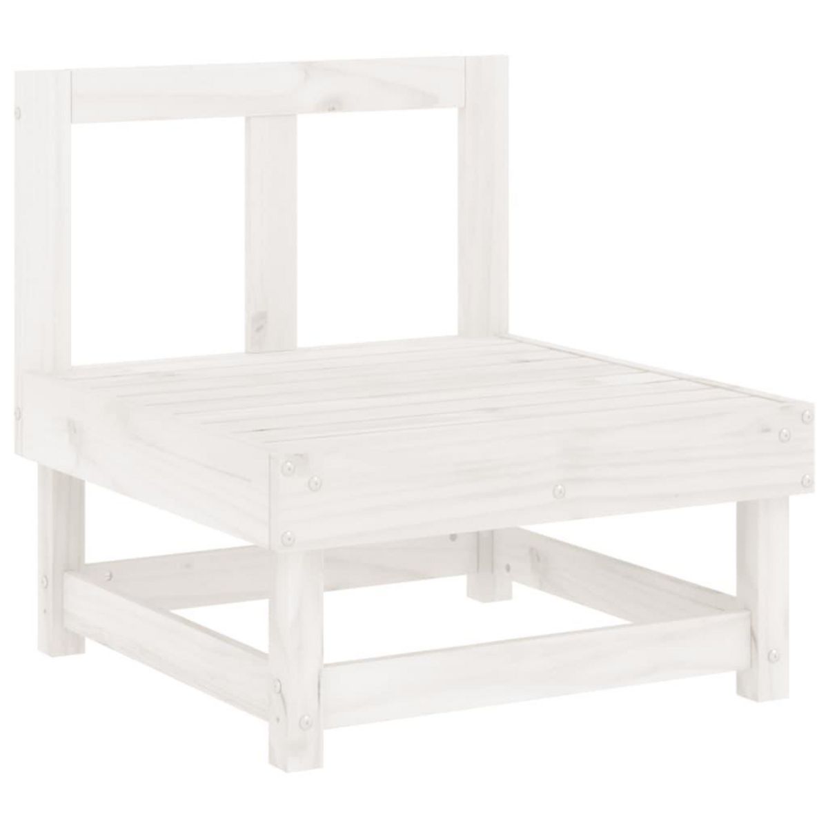 VIDAXL Canape central de jardin blanc bois de pin massif