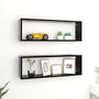 Voir la diapositive 1 : VIDAXL Etageres cube murales 2pcs Noir 80x15x26,5cm bois d'ingenierie