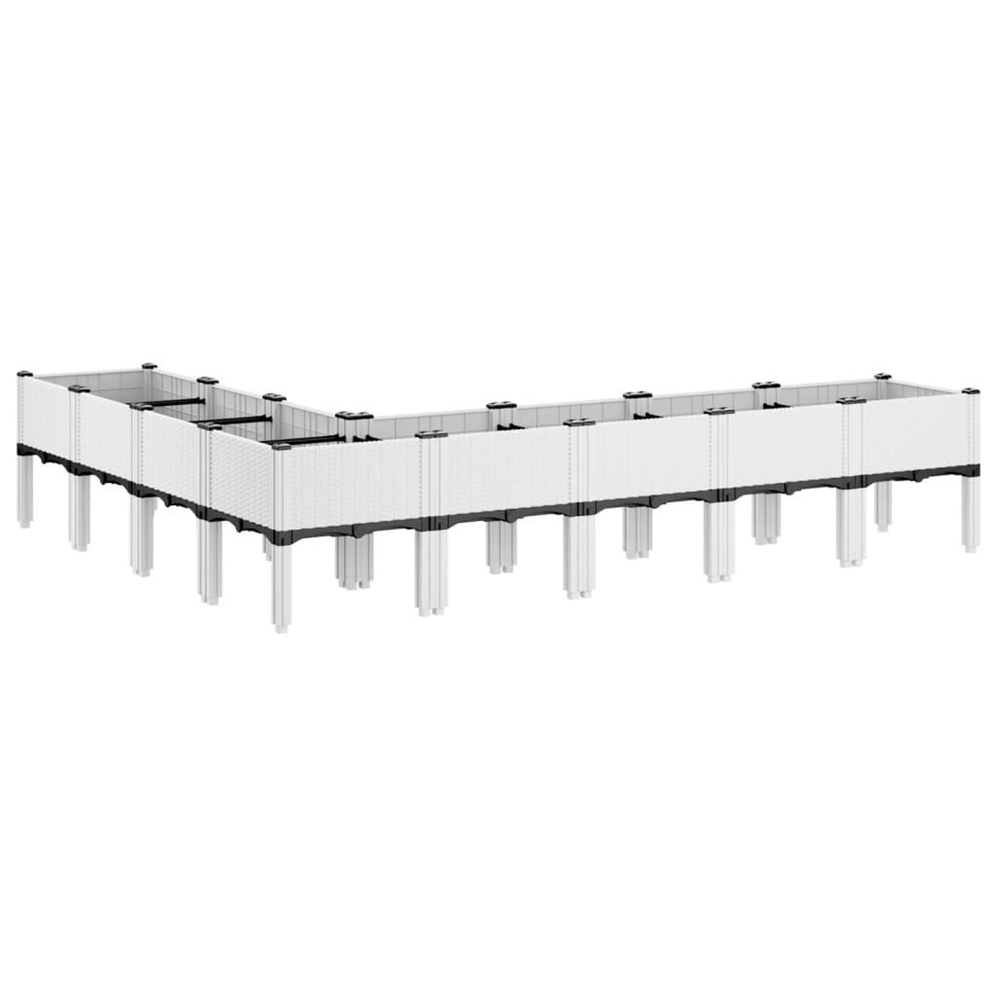 Voir la diapositive 5 : VIDAXL Jardiniere avec pieds blanc 200x160x42 cm PP