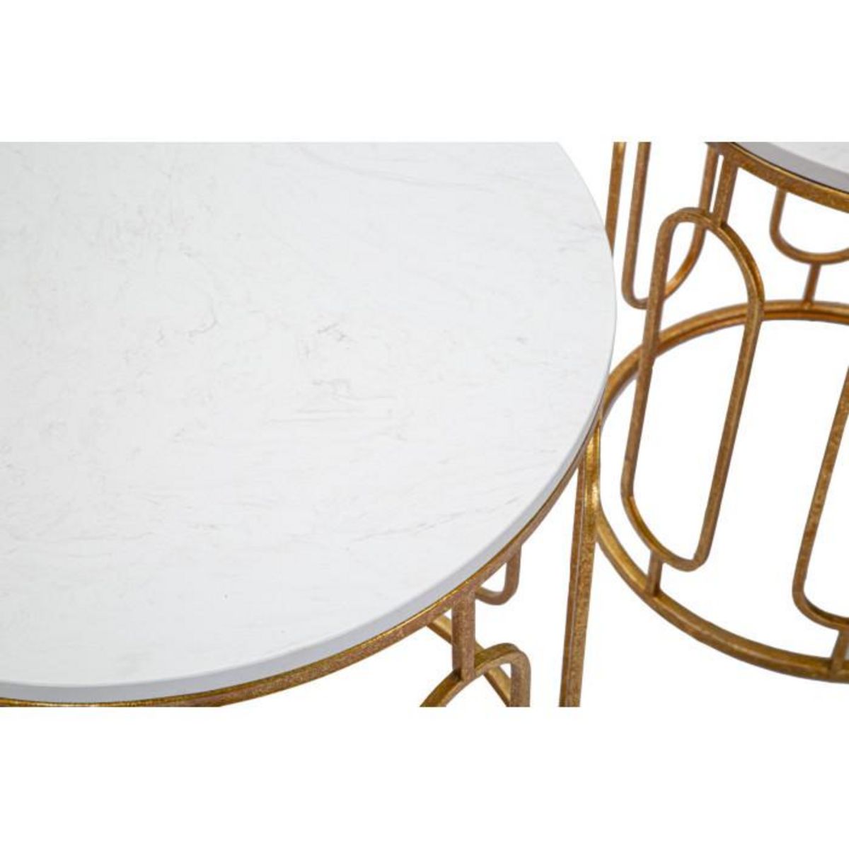 Paris Prix Lot de 2 Tables d'Appoint Gigognes  Ella  55cm Or