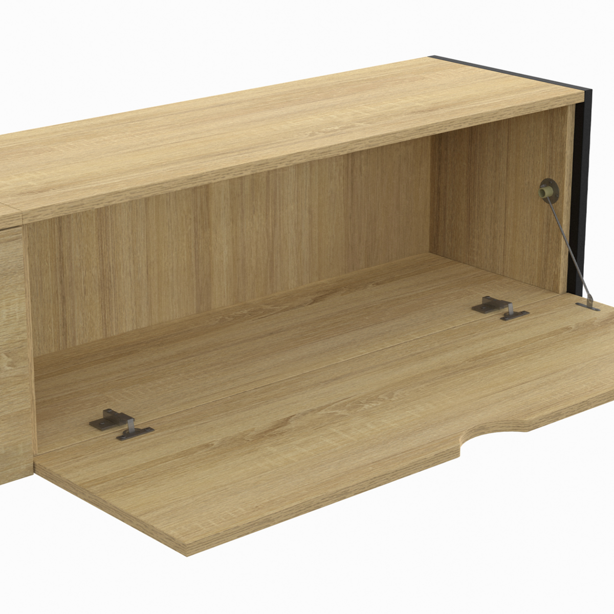 ID MARKET Meuble TV 180 cm suspendu DETROIT 2 portes design industriel