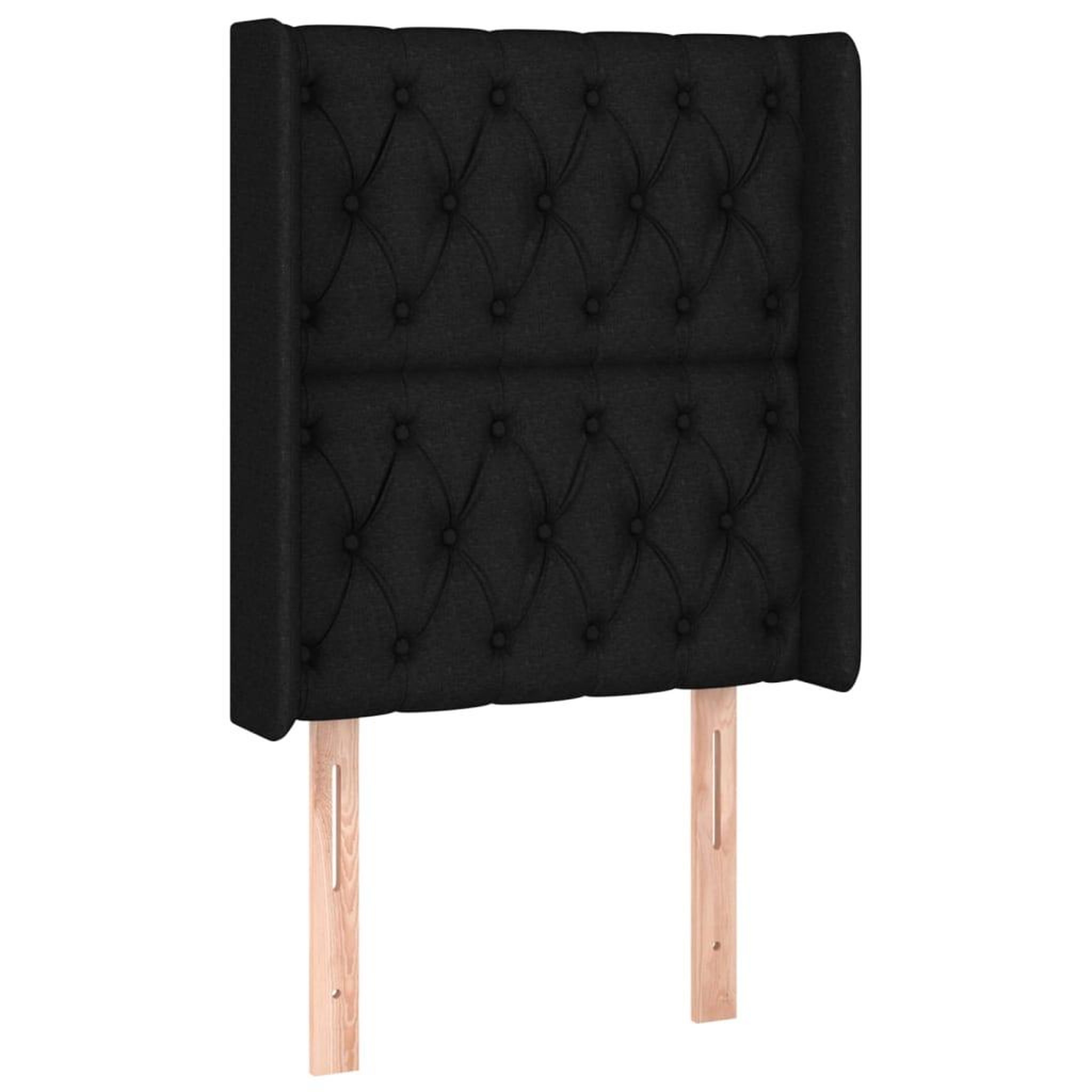 Voir la diapositive 2 : VIDAXL Tete de lit avec oreilles Noir 83x16x118/128 cm Tissu