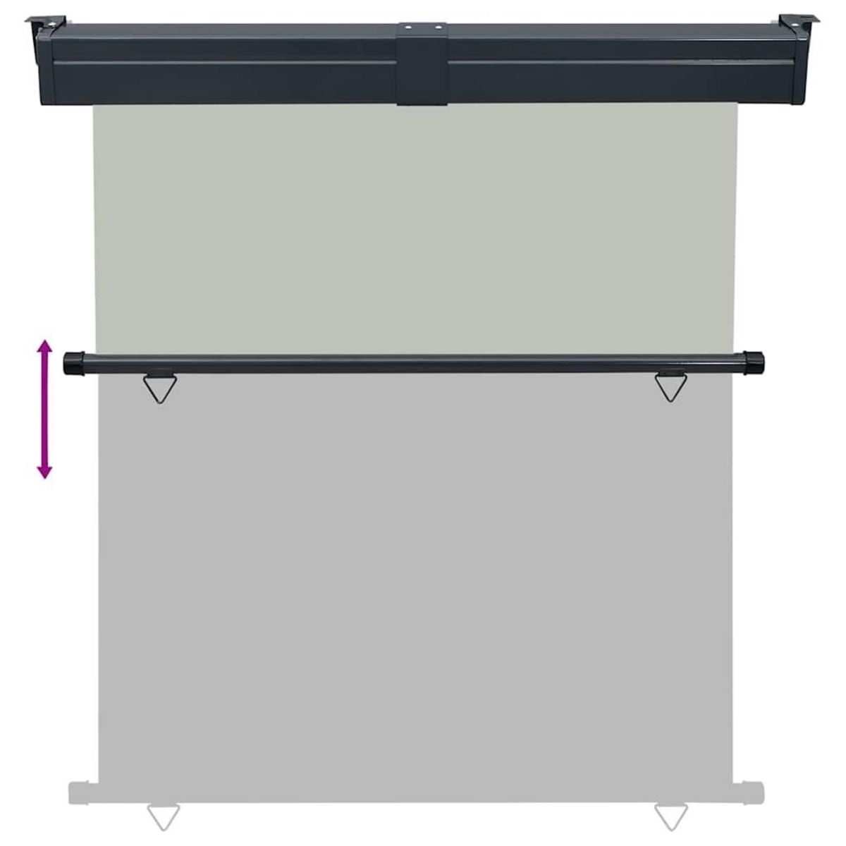 VIDAXL Auvent lateral de balcon 165x250 cm Gris