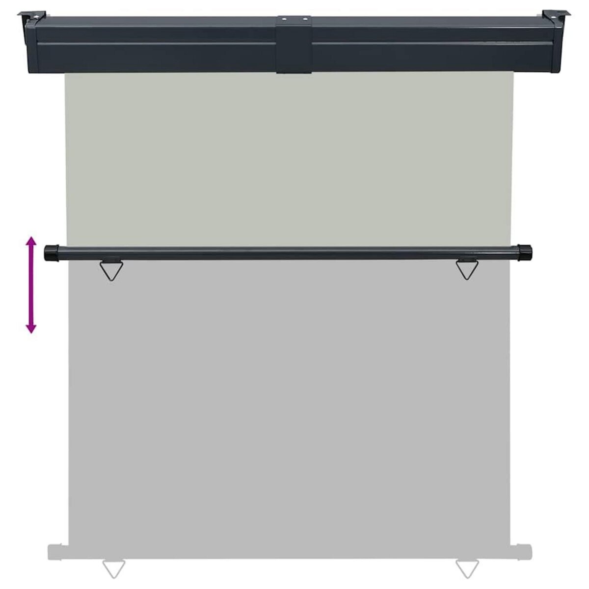 VIDAXL Auvent lateral de balcon 165x250 cm Gris