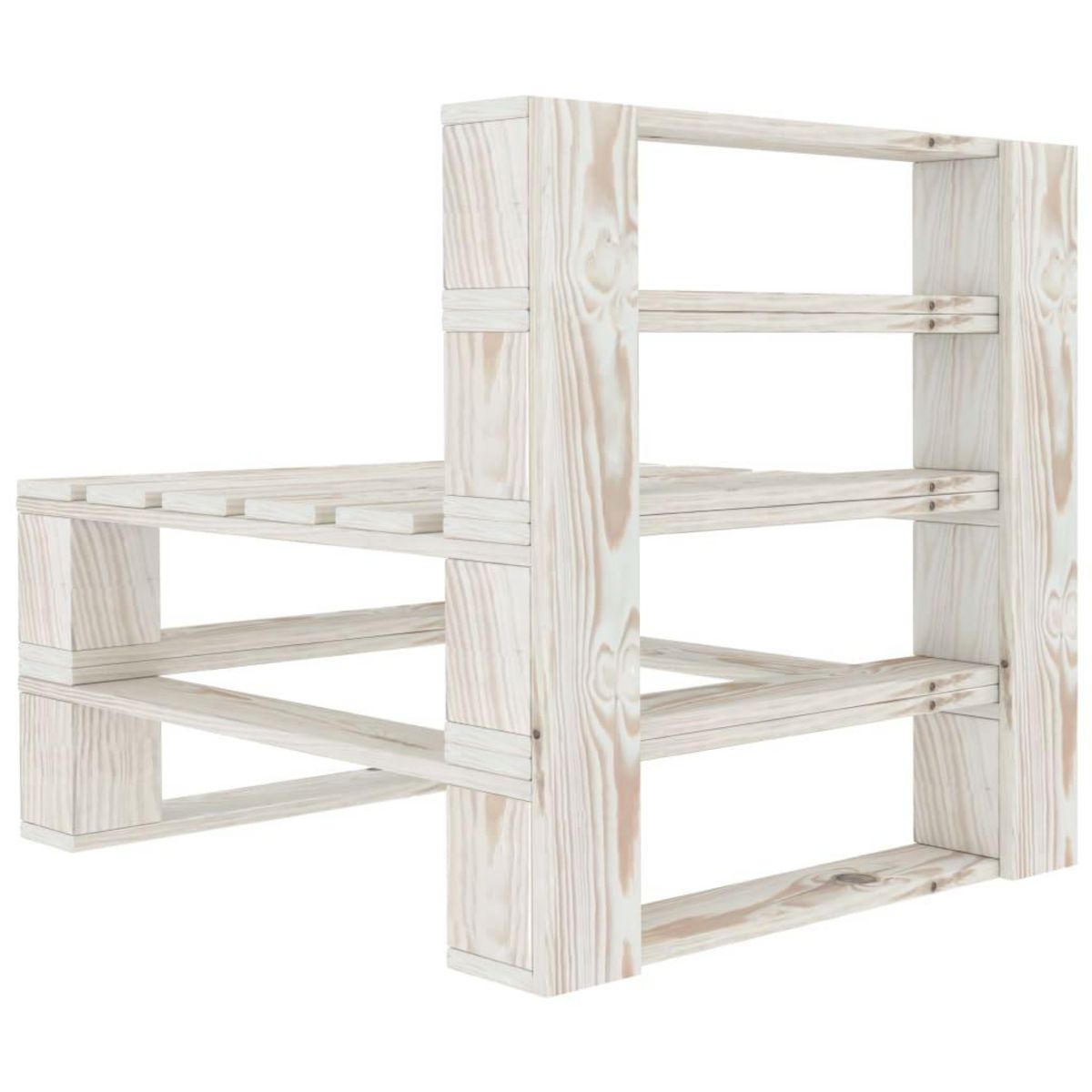 VIDAXL Canape de milieu palette de jardin bois blanc
