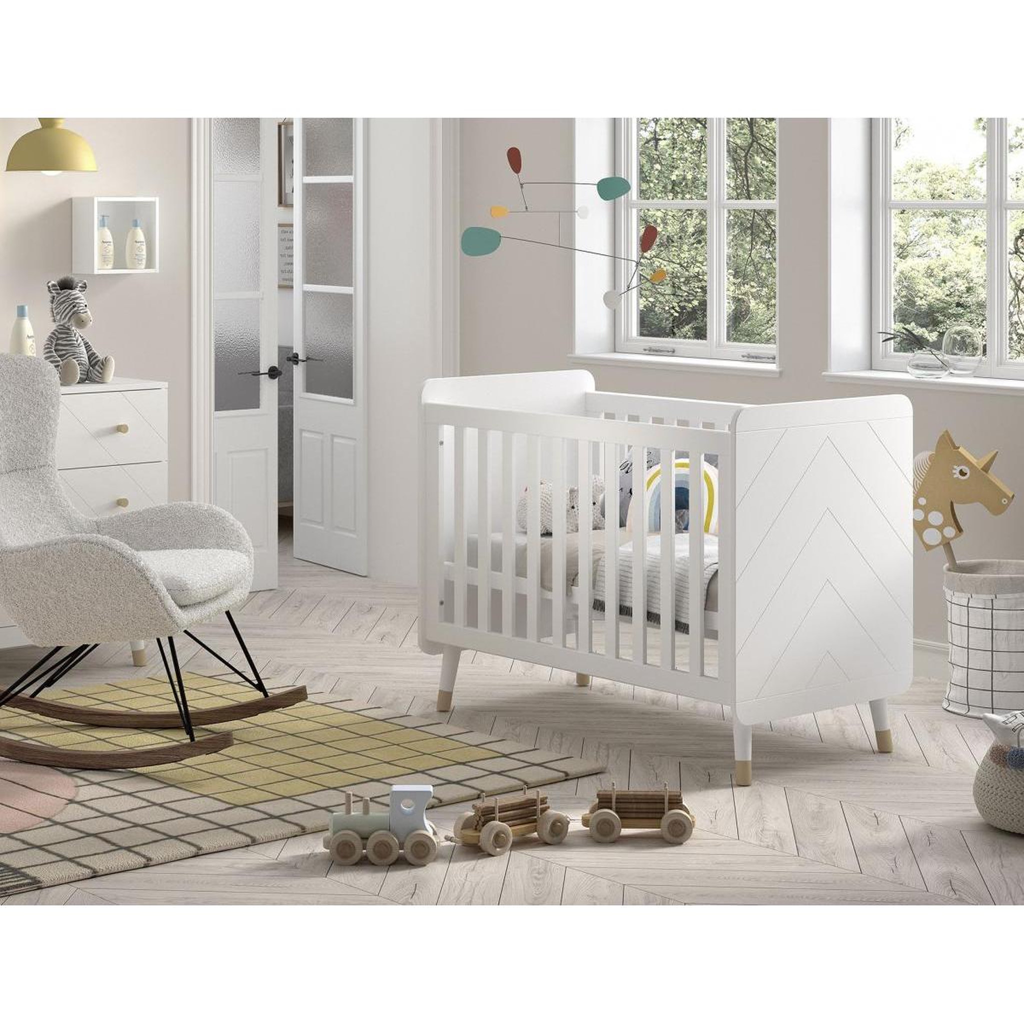 Voir la diapositive 2 : Vipack Billy Lit Bebe 60x120 Cm Satin Blanc