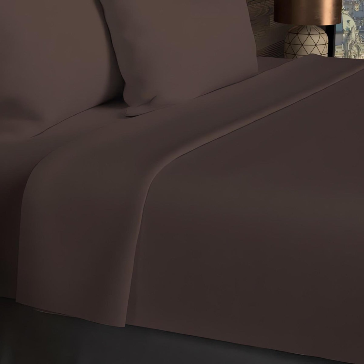 SOLEIL D'OCRE Drap plat en coton 57 fils UNI, par Soleil d'ocre