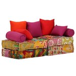 VIDAXL Pouf modulaire a 2 places Patchwork Tissu