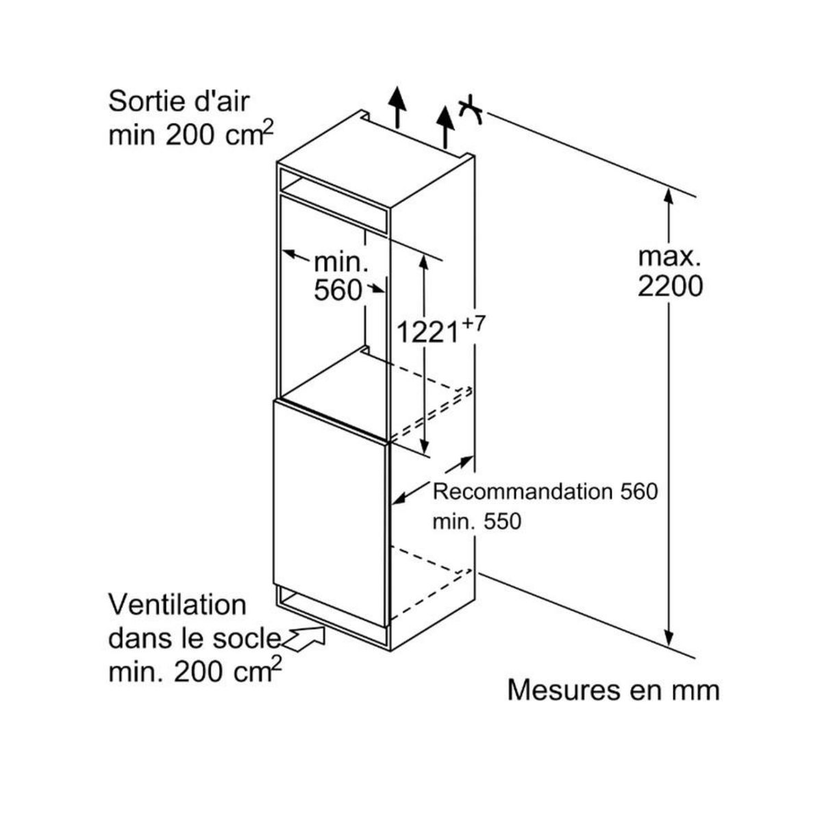 BOSCH Réfrigérateur 1 porte intégrable à glissières 187l - KIL42NSE0