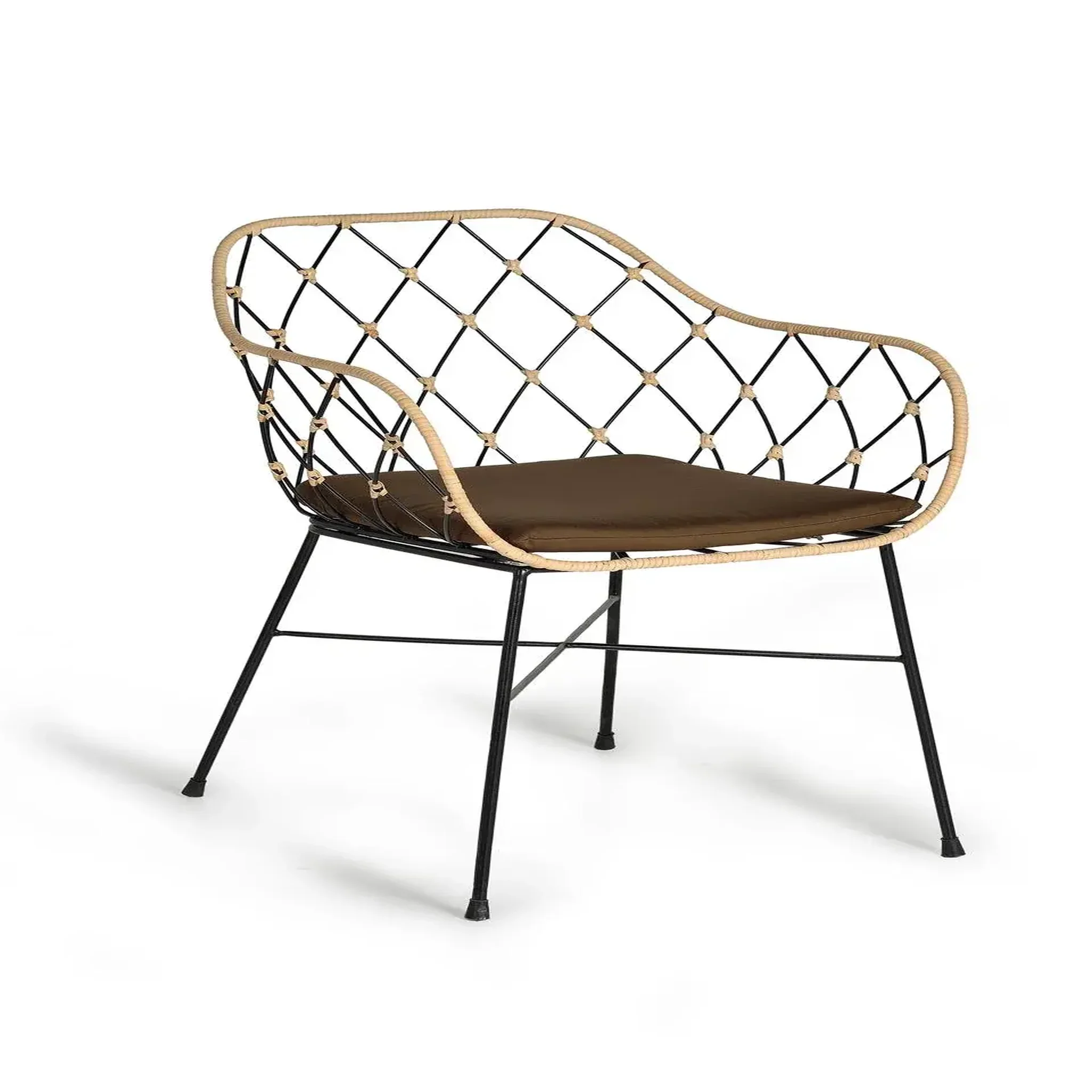GINER Y COLOMER SL Lot de 2 chaises de rotin naturel 56 cm style méditerranéen