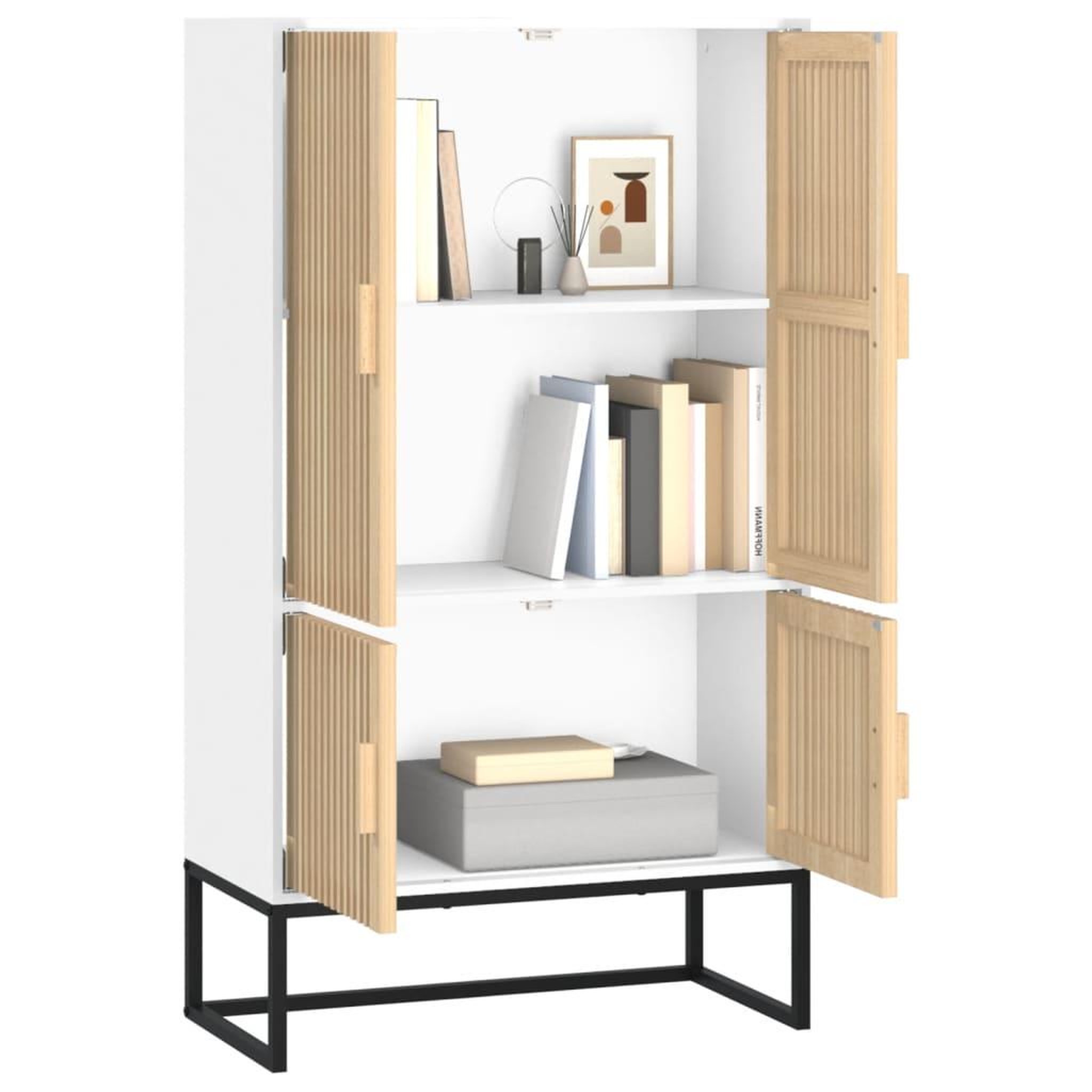 Voir la diapositive 3 : VIDAXL Buffet haut blanc 70x35x125 cm bois d'ingenierie