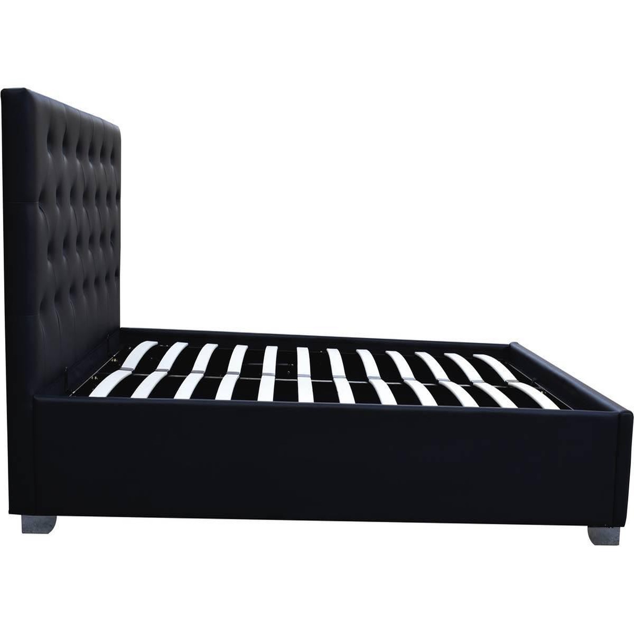 Voir la diapositive 3 : Habitat et Jardin Lit double avec coffre  tino  - 180 x 200 cm - noir